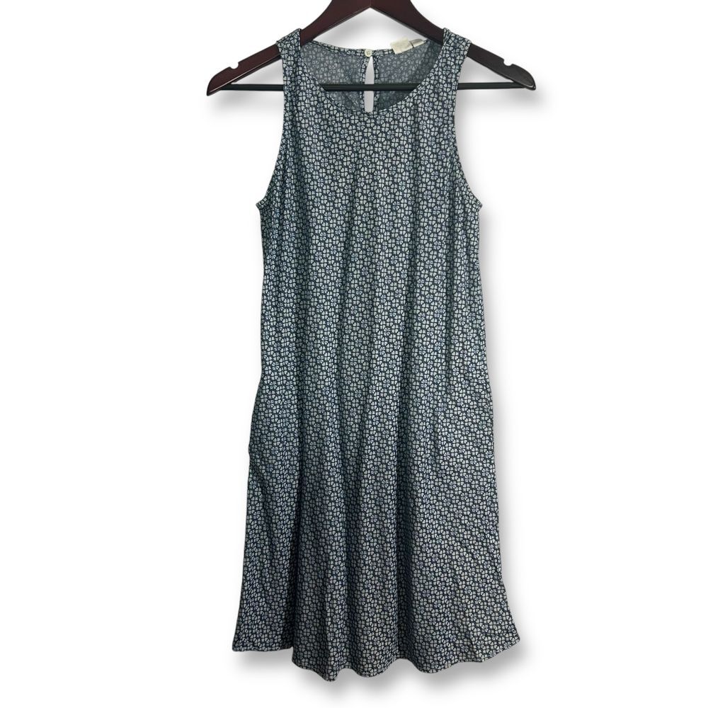 Gap Lyocell A-Line Summer Dress‎ Blue & White Casual Swing Midi Dress